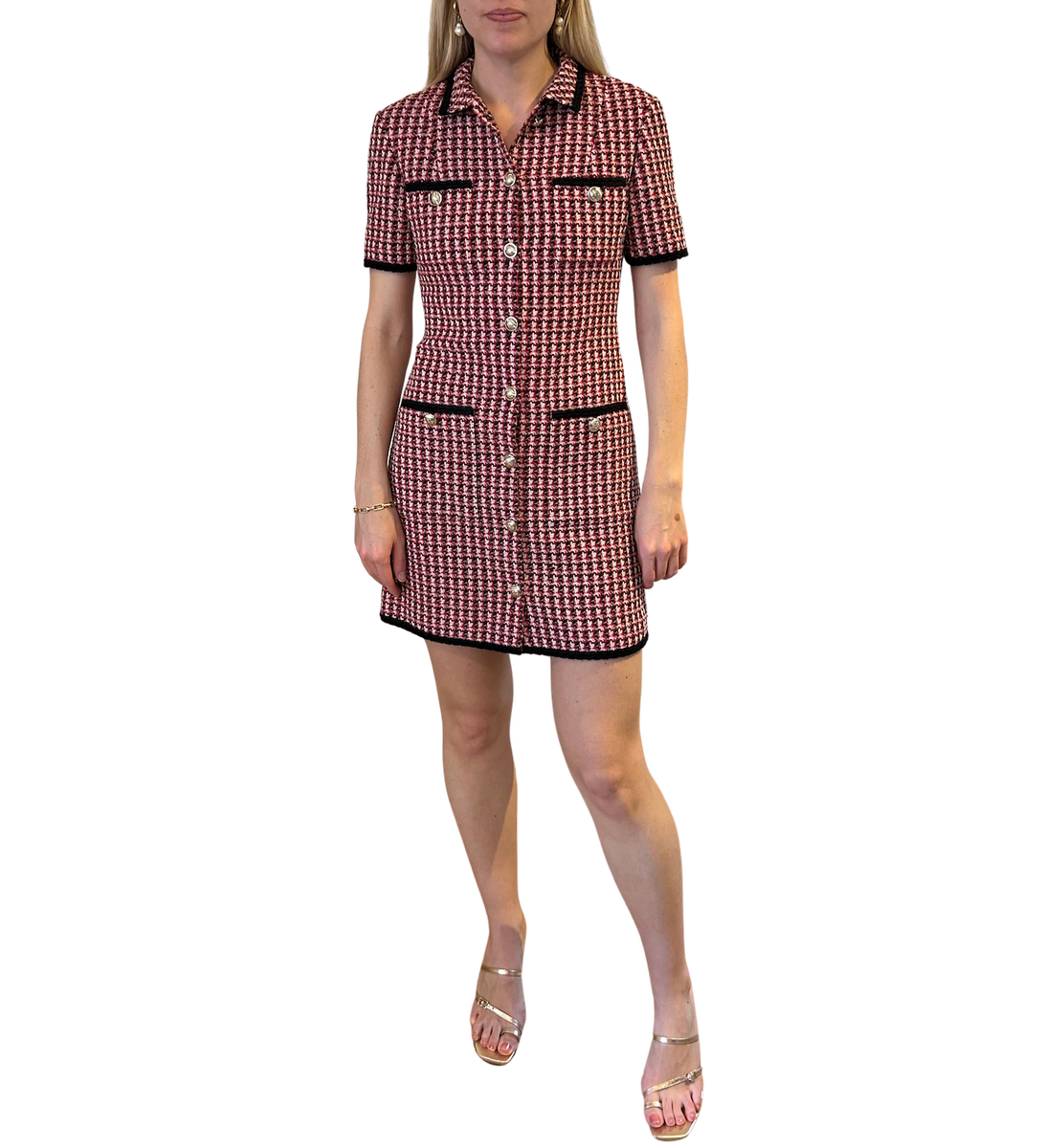 Maje Tweed Red Dress