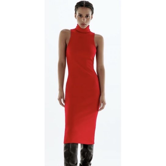 Red High Neck Dress