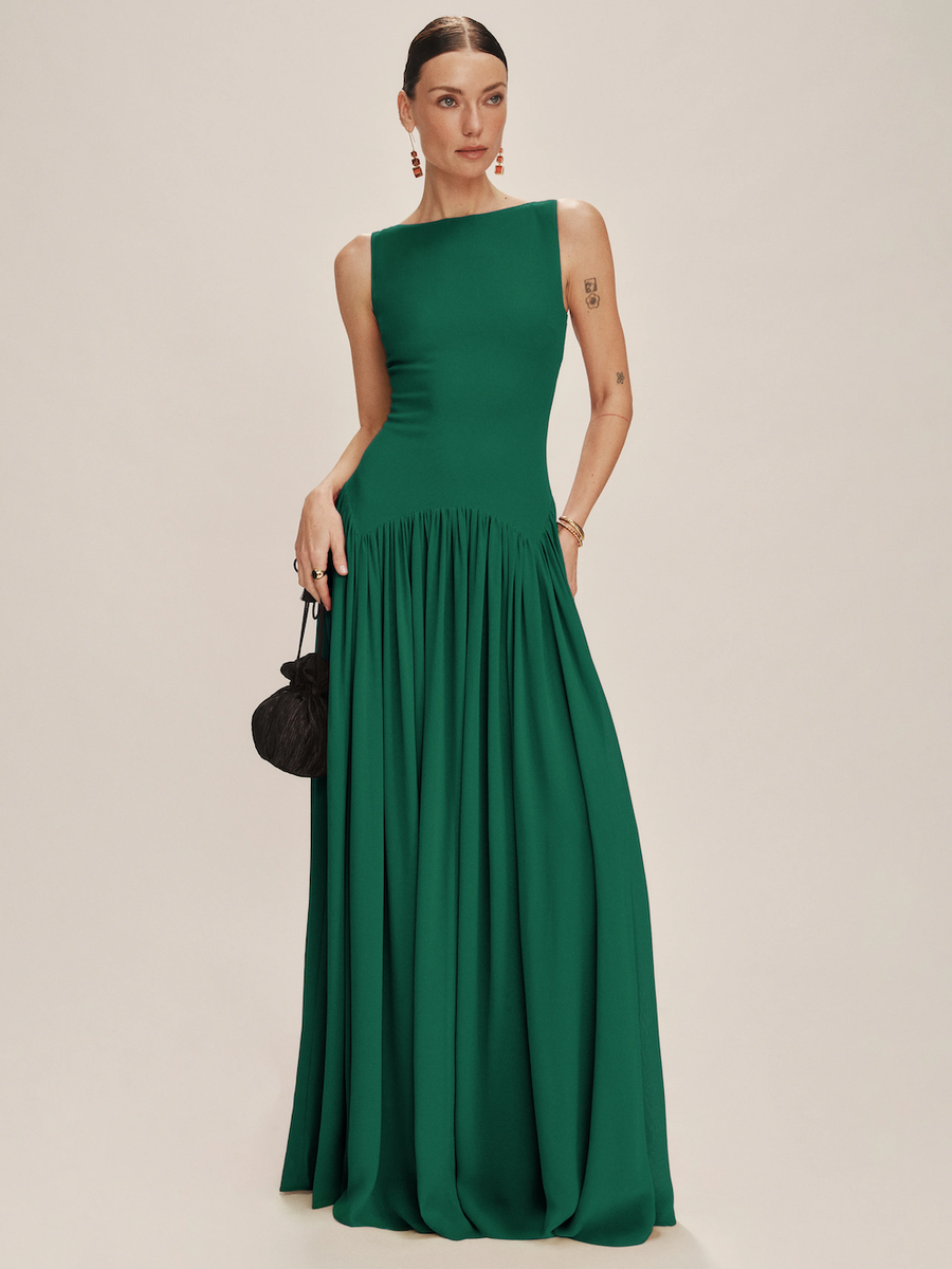 Reformation Green Evening Dress