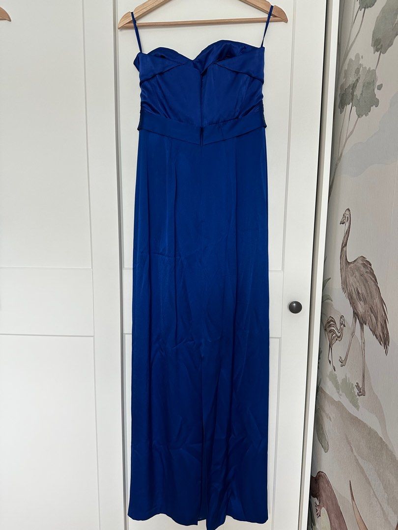 Cobalt blue strapless full length gown by Coast