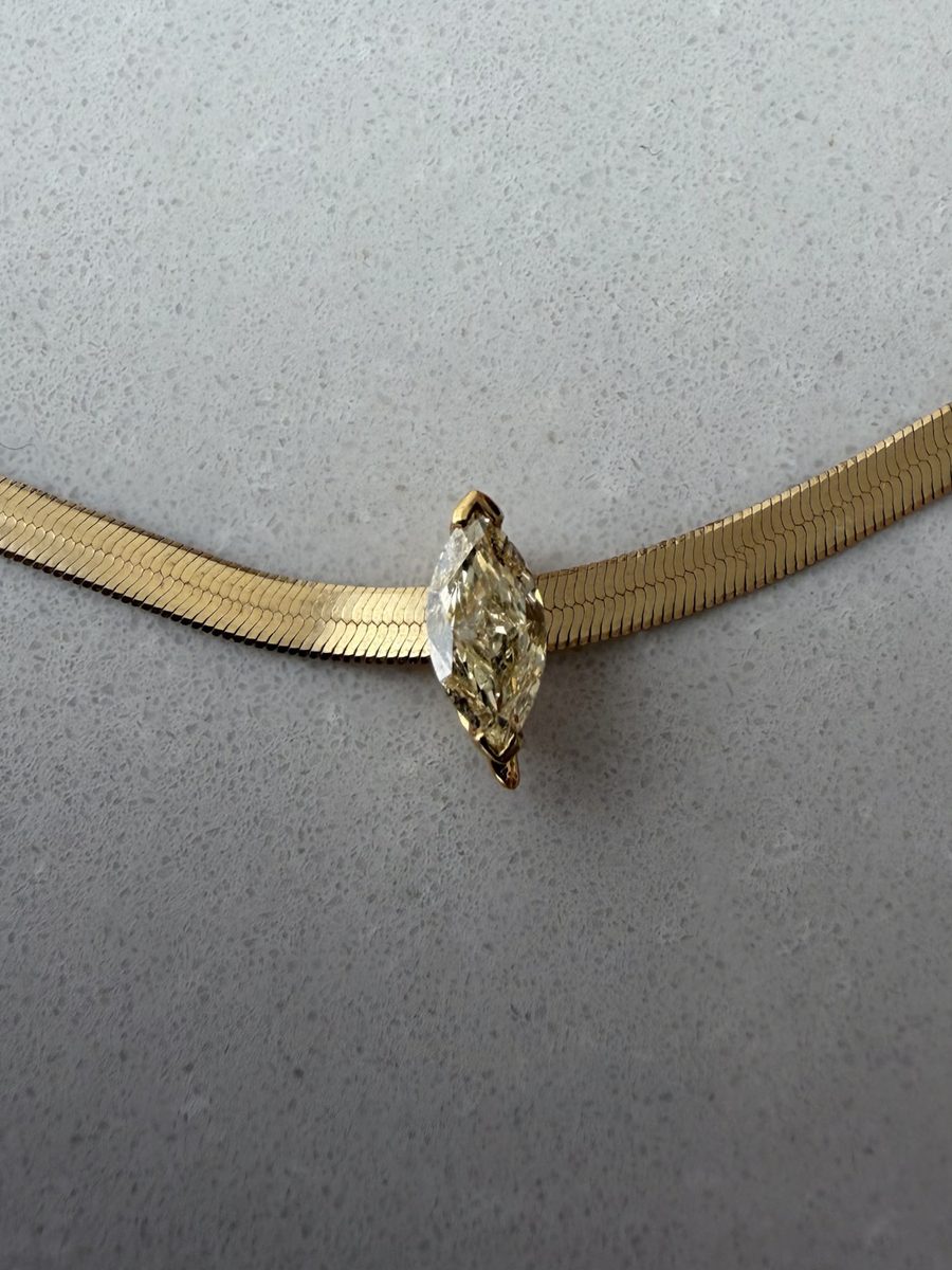 Marquis Yellow Diamond Clip Pendant