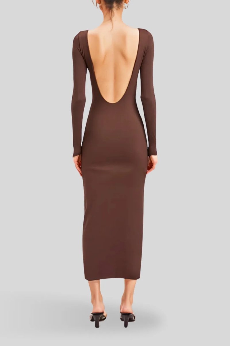 Kookai Amari Midi Dress Dark Mahogany