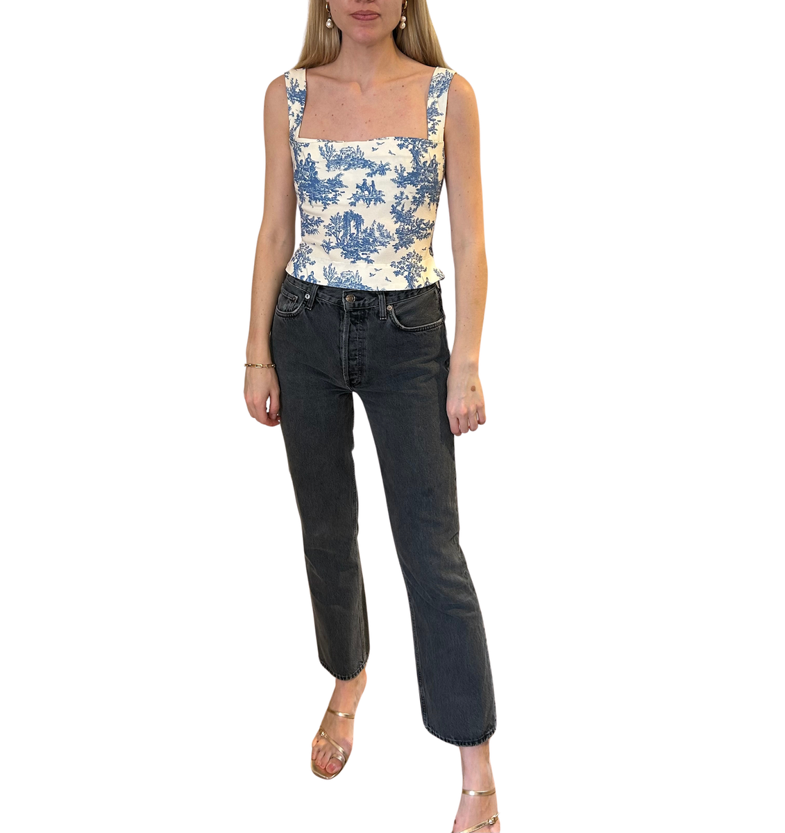 Miaou Blue White Top