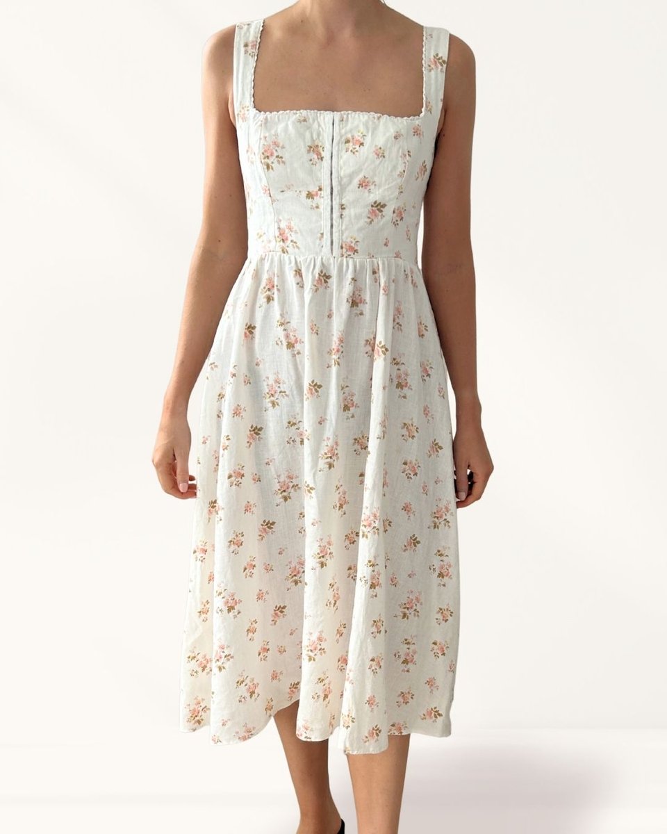 Reformation Tagliatelle Linen Dress in Mildred