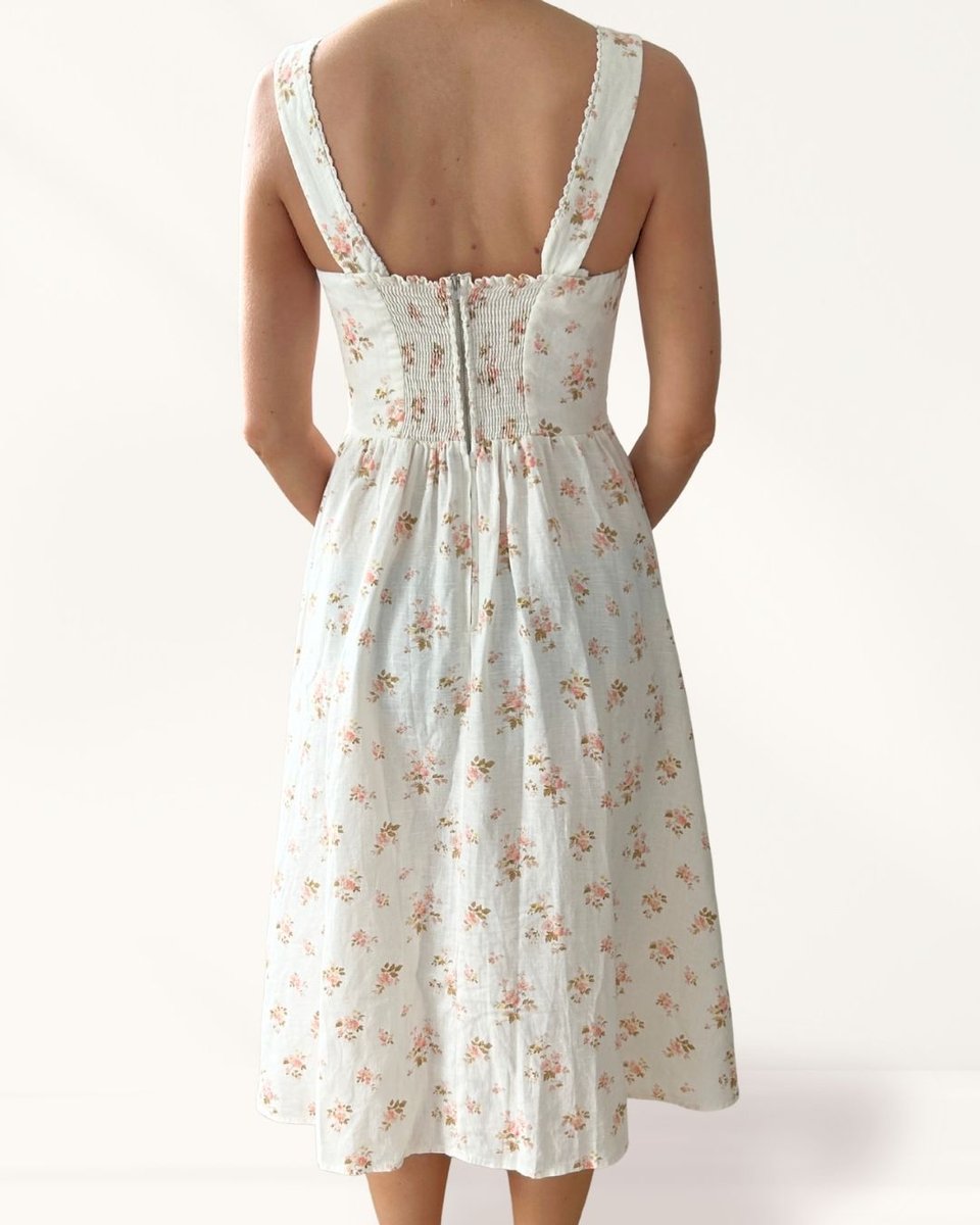 Reformation Tagliatelle Linen Dress in Mildred