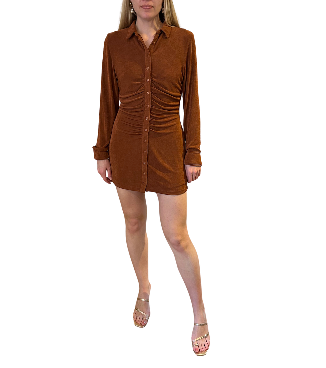 With Jean Brown Dress