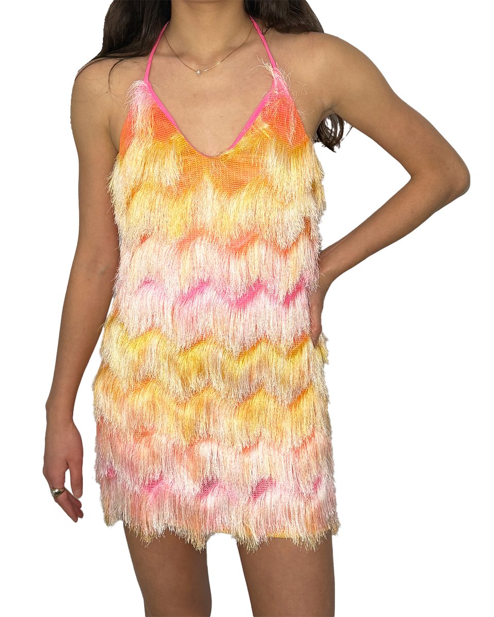 Multicoloured Tassle Party Dress