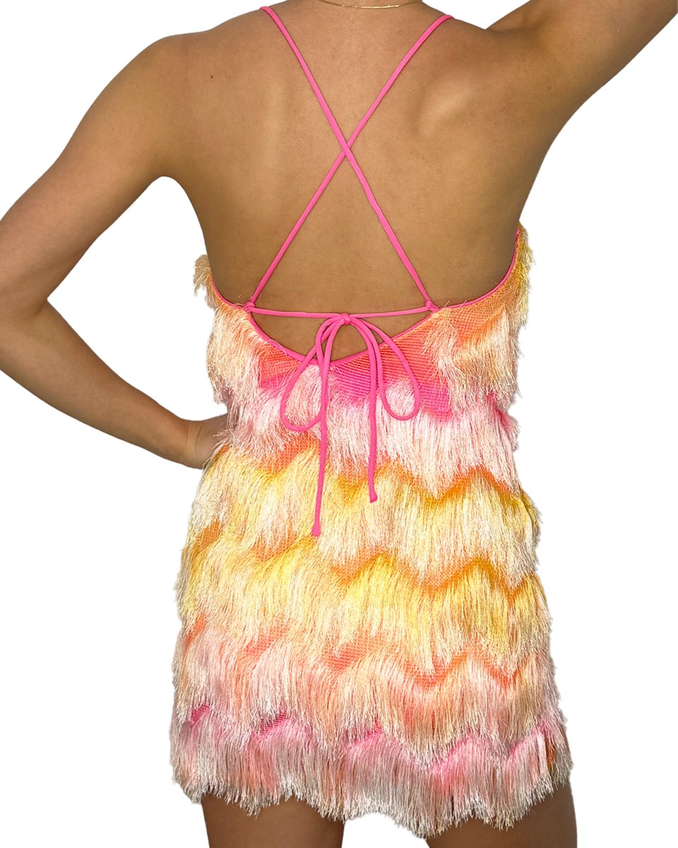 Multicoloured Tassle Party Dress