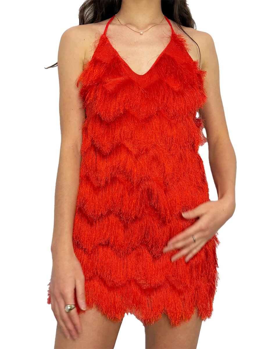 Red Tassle Party Dress