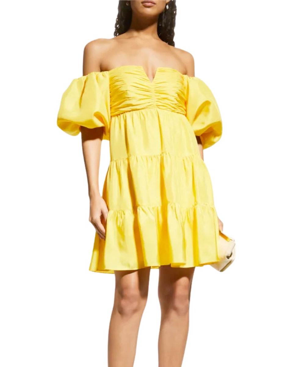 Off Shoulder Yellow Dress