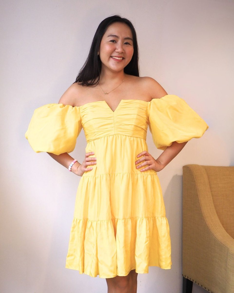 Off Shoulder Yellow Dress