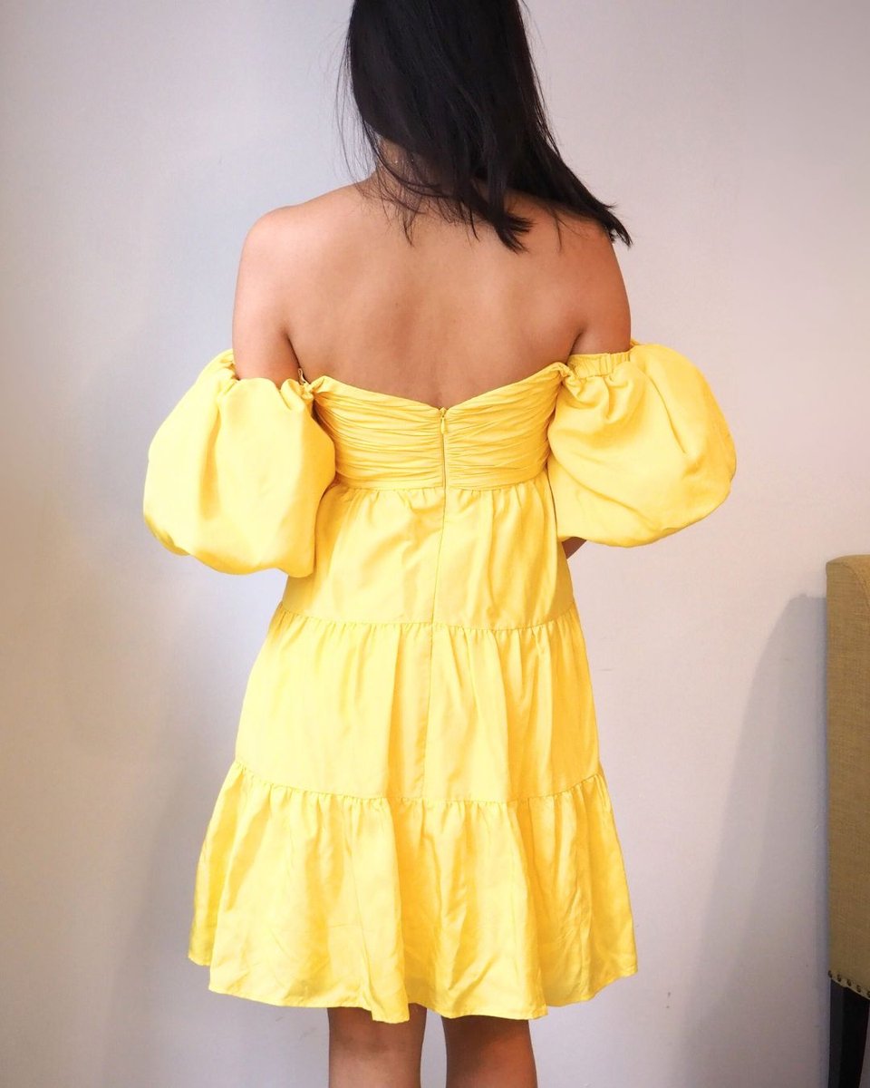 Off Shoulder Yellow Dress
