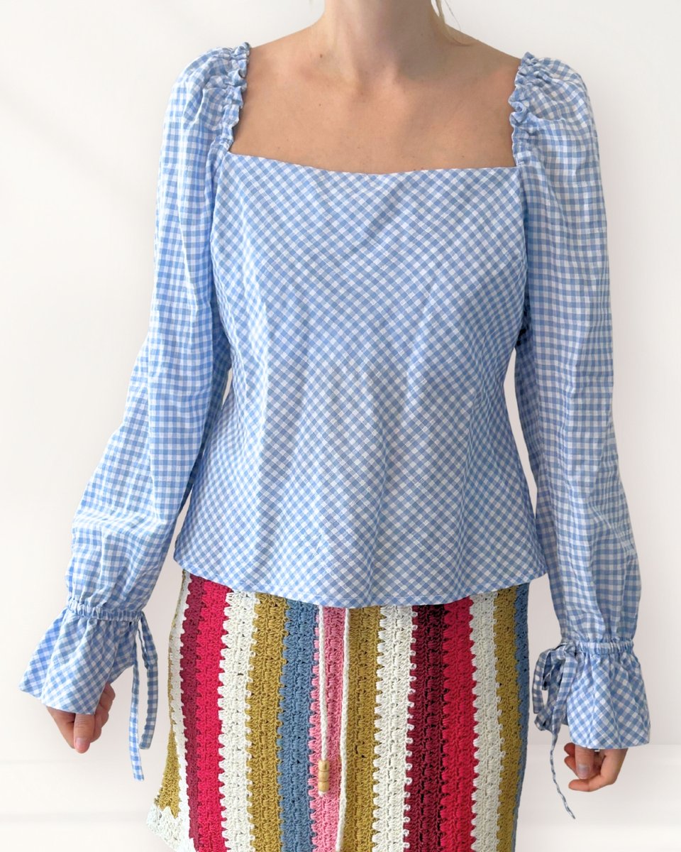 Ruby Blue Gingham Top