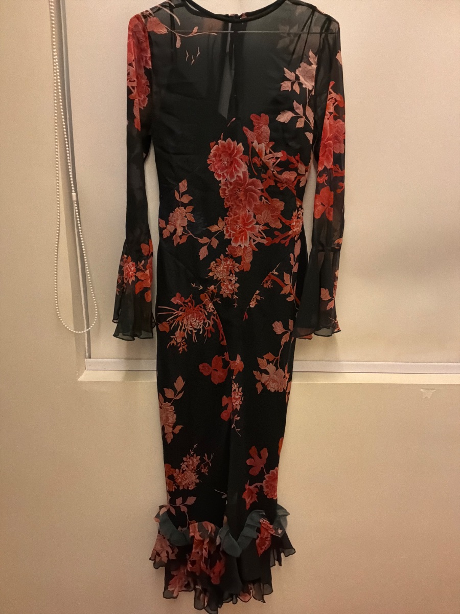Asos design mesh maxi dress floral print