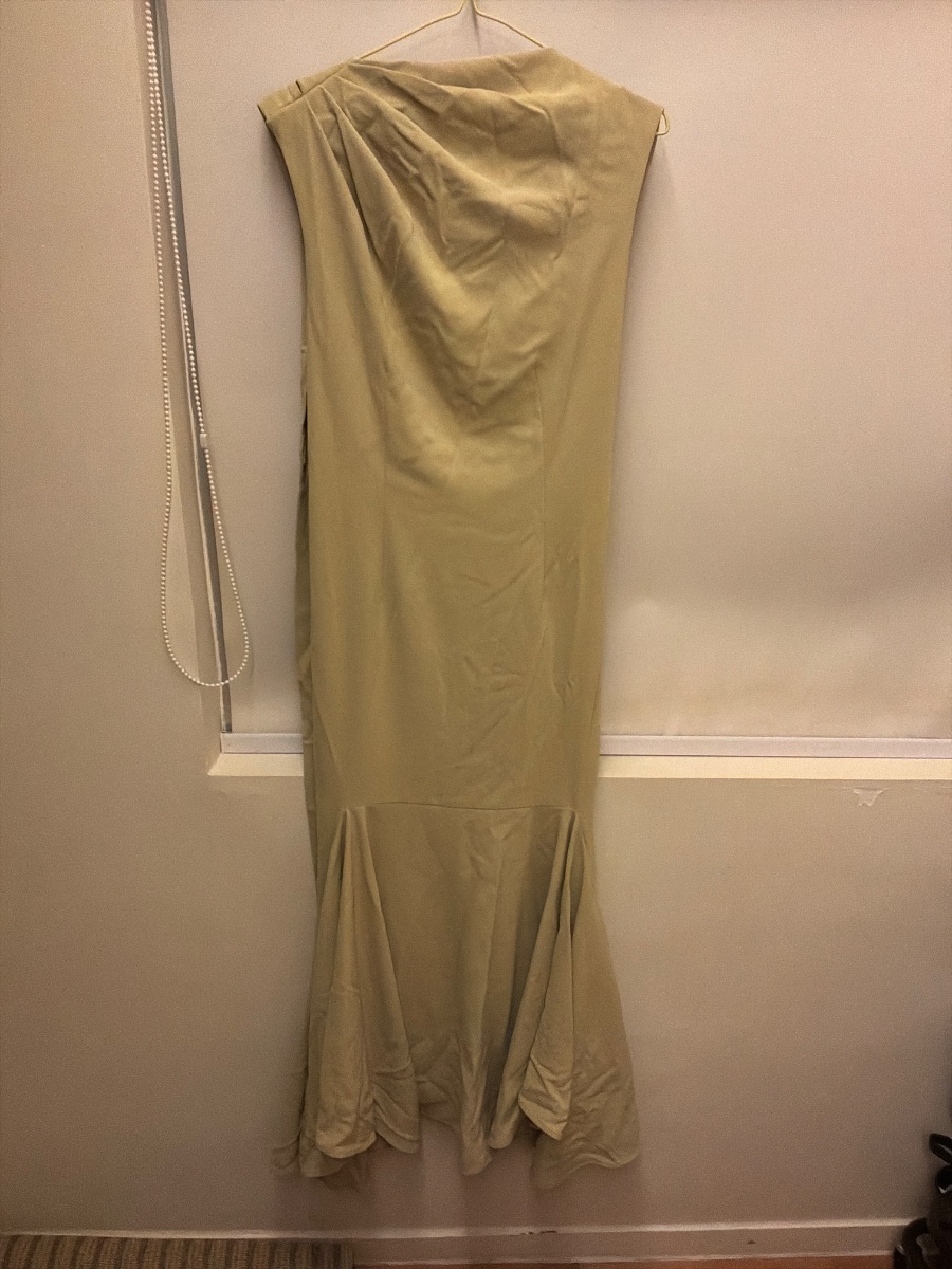 ARRANGE Drape Neck Open Back Dress