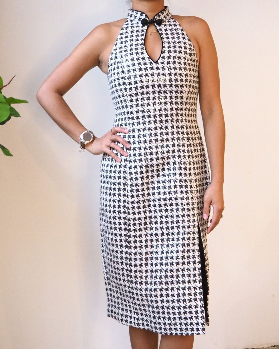 Mandarin Collar Midi Dress
