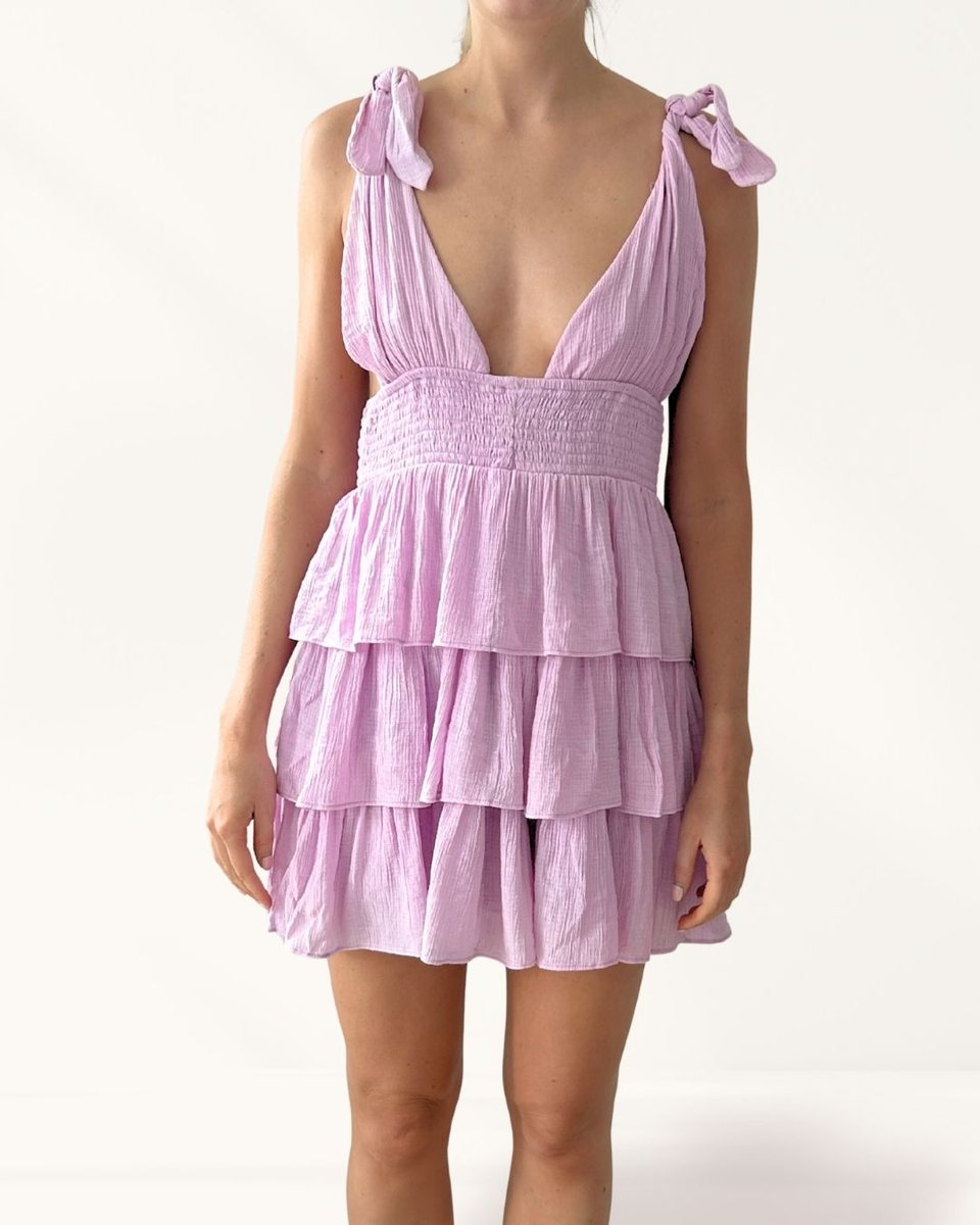 Lovers & Friends Lilac Short Ruffle Dress