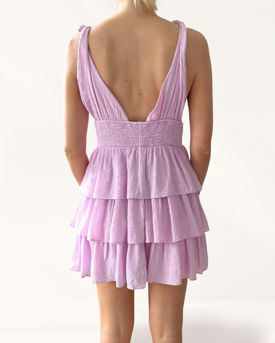 Lovers & Friends Lilac Short Ruffle Dress