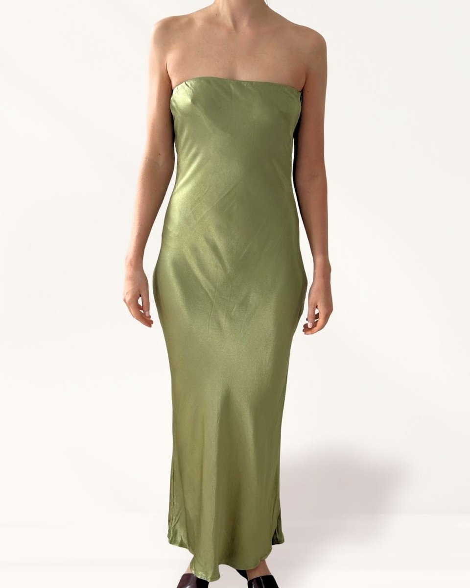 SNDYS Green Strapless Dress