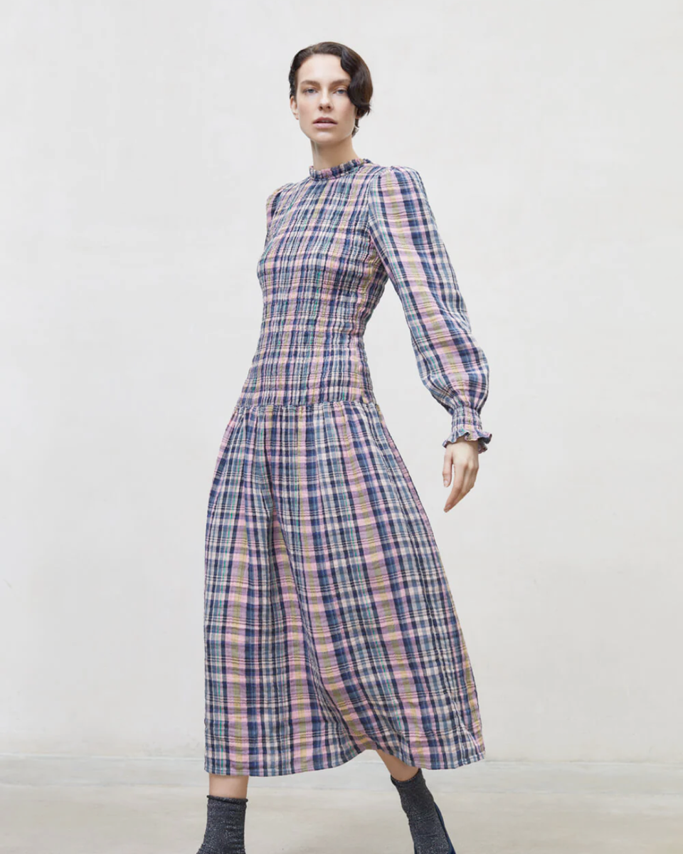 The New Society Dress Checked Midi Dress