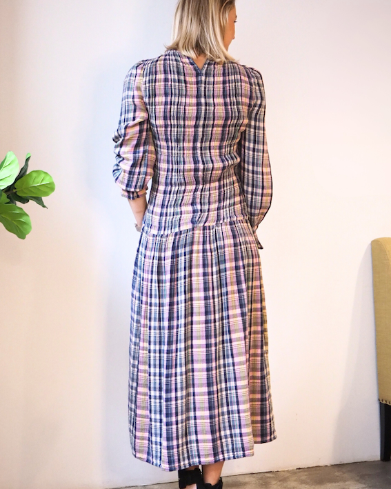 The New Society Dress Checked Midi Dress