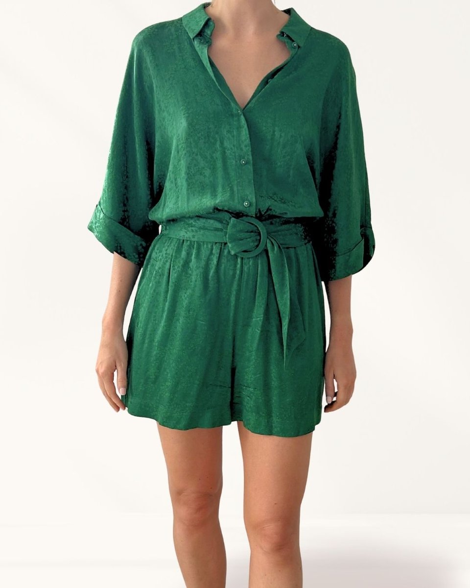 Sezane Green Playsuit