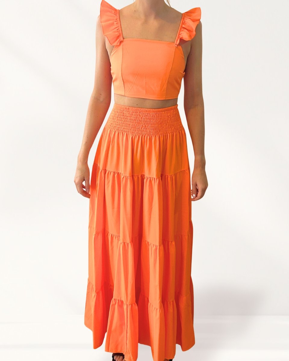 Orange Skirt Co Ord
