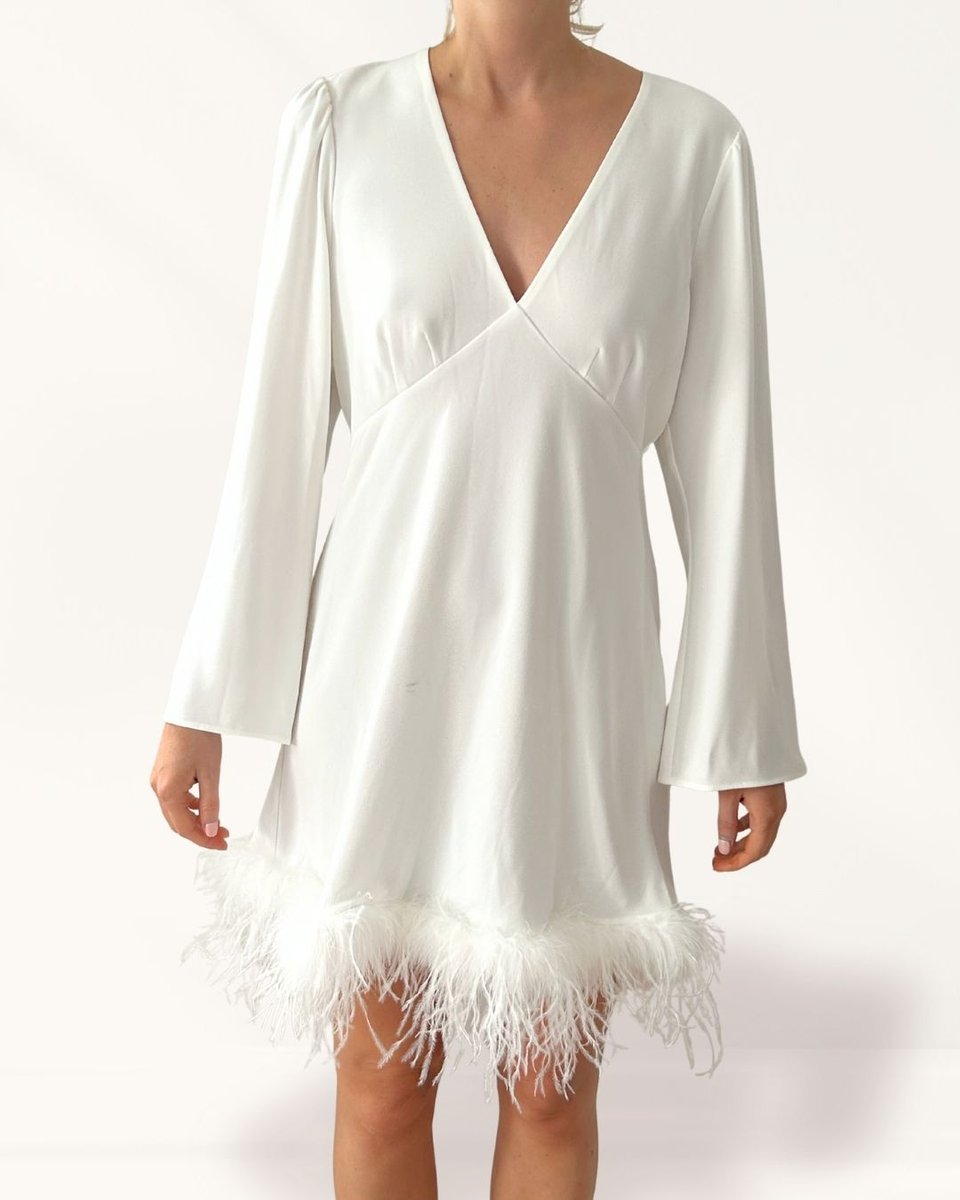 Rixo Toni Feathered Mini Dress