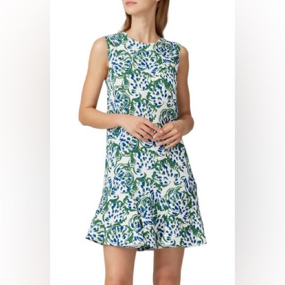 Victoria Beckham Floral Flounce Hem Dress