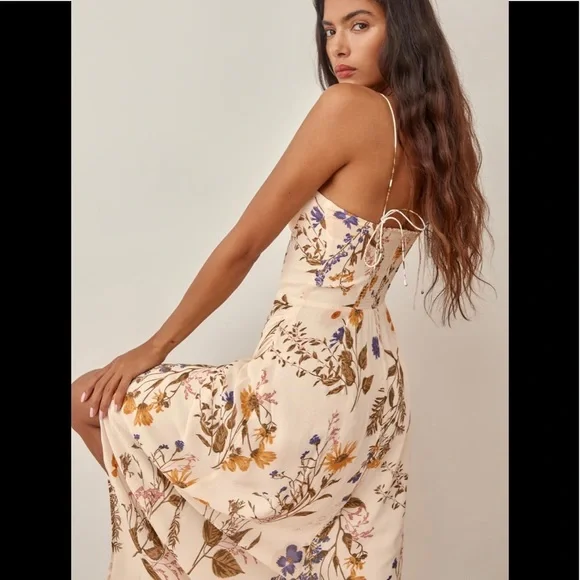 Reformation Kourtney Frolic Midi Dress