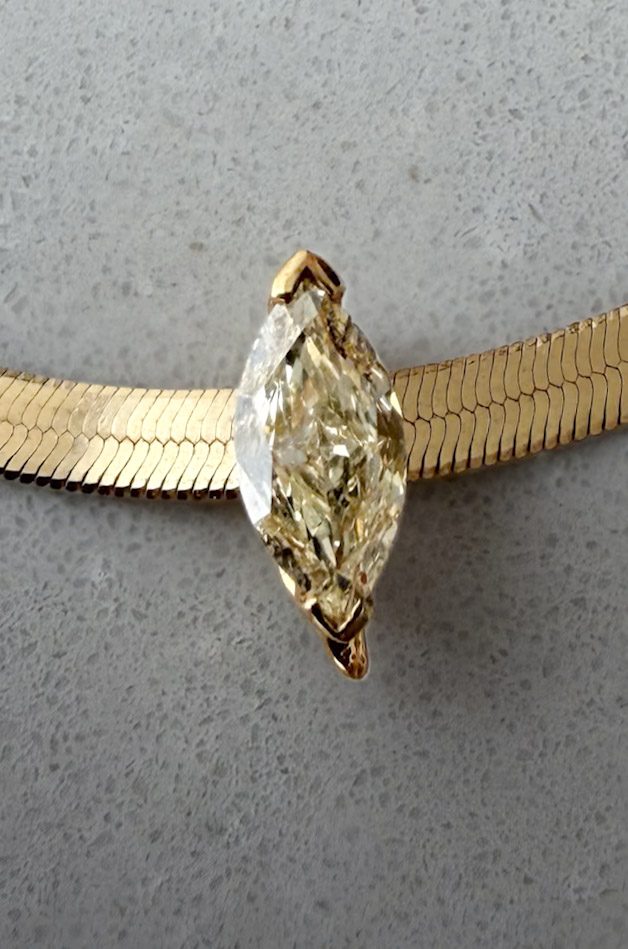 Marquis Yellow Diamond Clip Pendant