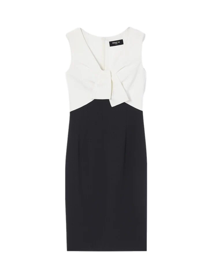 Paule Ka Satin Back Crepe Dress