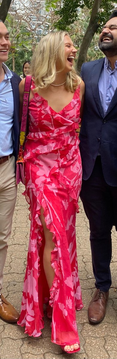 Ruffle maxi dress in pink floral print