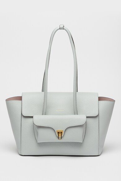 Coccinelle Double Beat Tote Bag – Light Blue Pebbled Leather