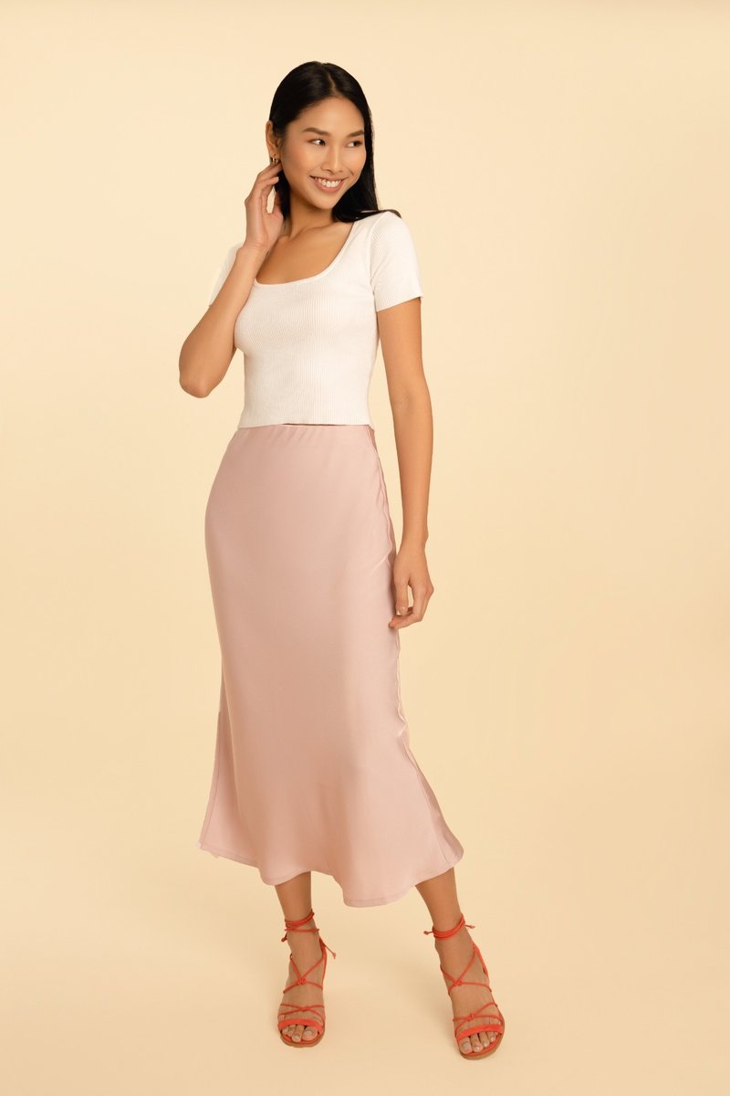 Olivia Slip Skirt - Dusty Pink