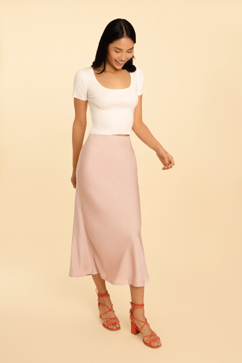 Olivia Slip Skirt - Dusty Pink