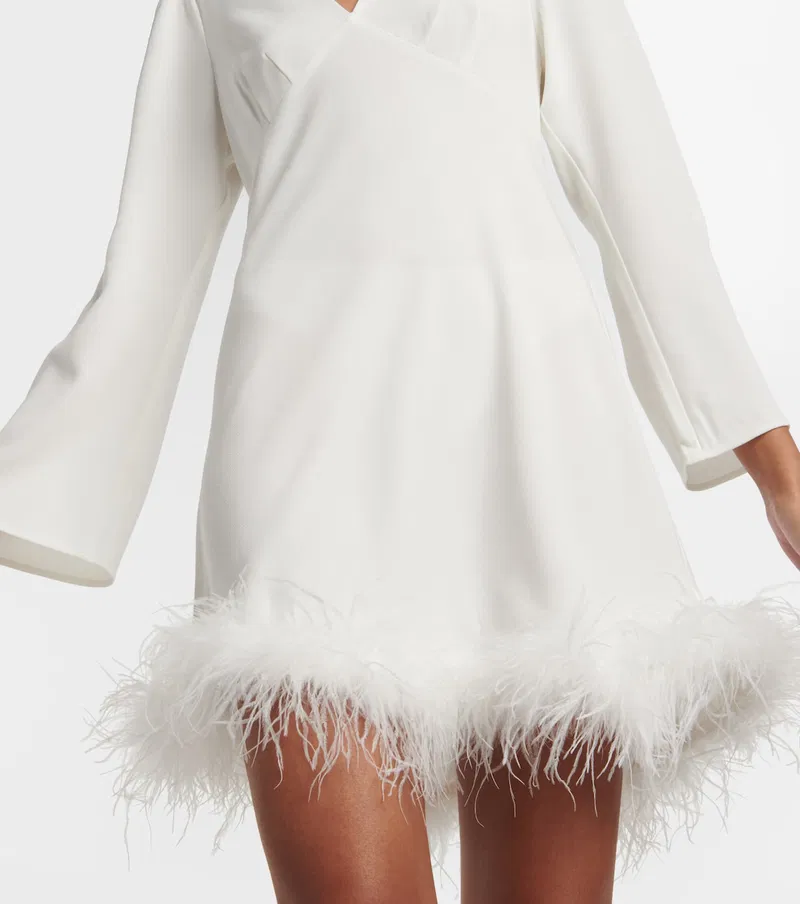 Rixo Toni Feathered Mini Dress