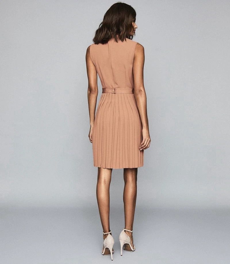 Reiss Linnea Pleated Sleeveless Shift Dress