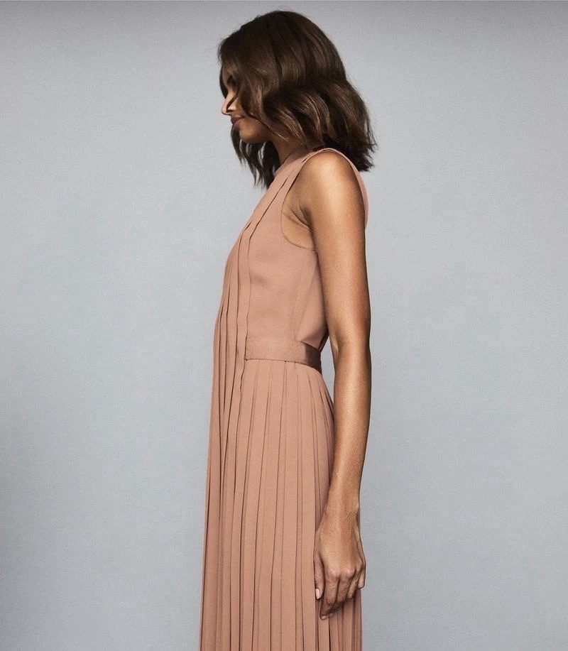Reiss Linnea Pleated Sleeveless Shift Dress