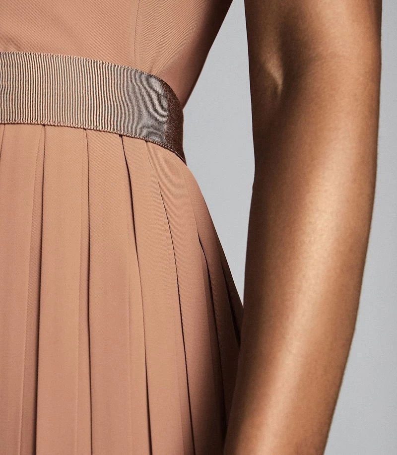 Reiss Linnea Pleated Sleeveless Shift Dress
