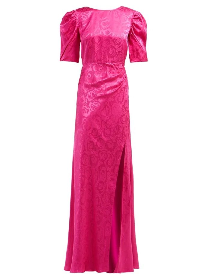 Saloni Annie B Snake-Jacquard Silk Gown