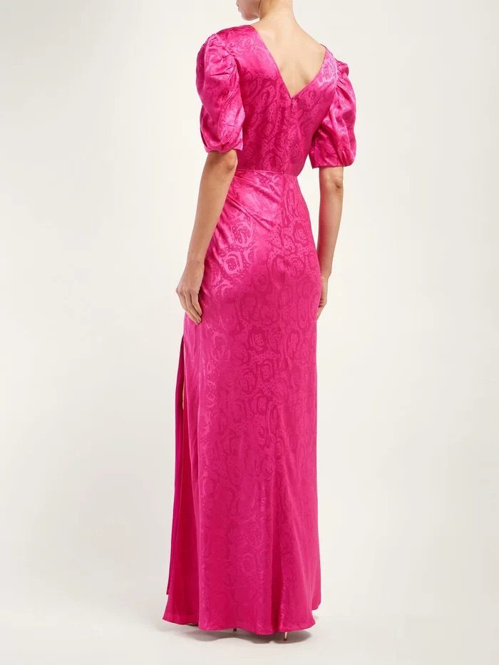 Saloni Annie B Snake-Jacquard Silk Gown