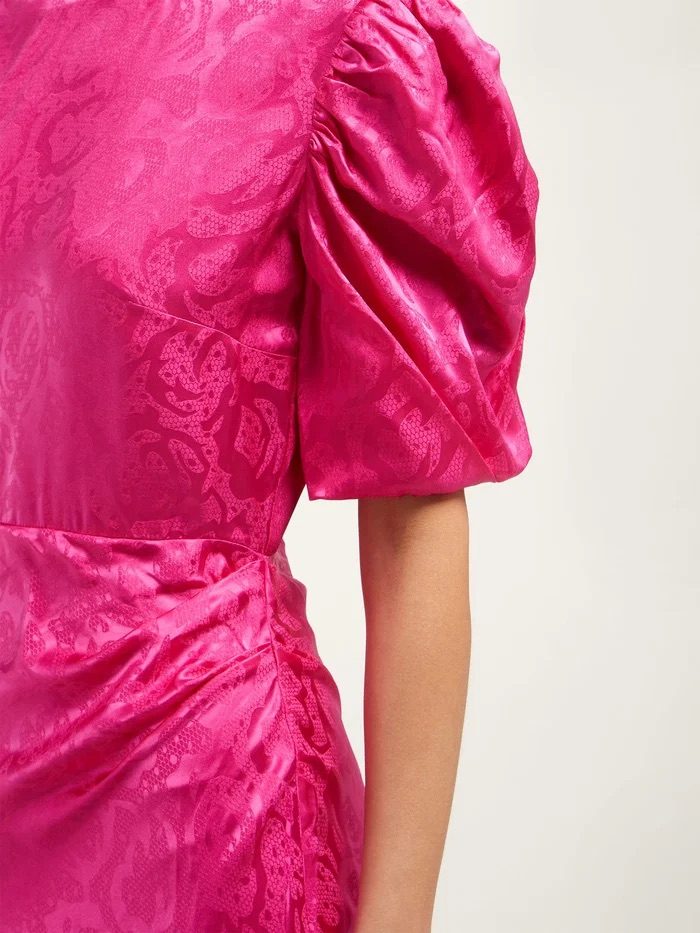Saloni Annie B Snake-Jacquard Silk Gown