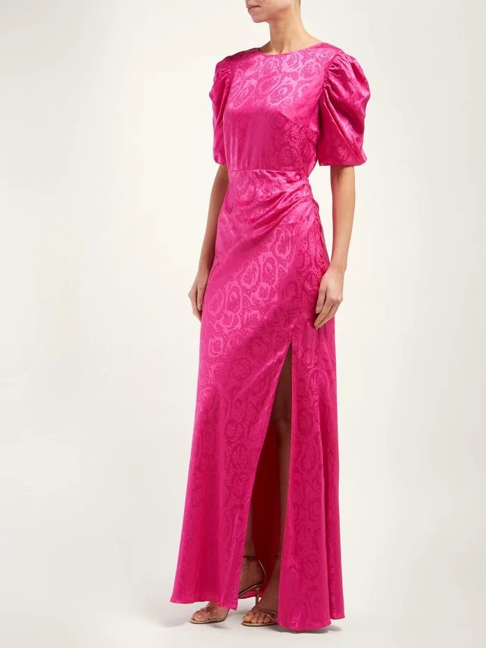 Saloni Annie B Snake-Jacquard Silk Gown