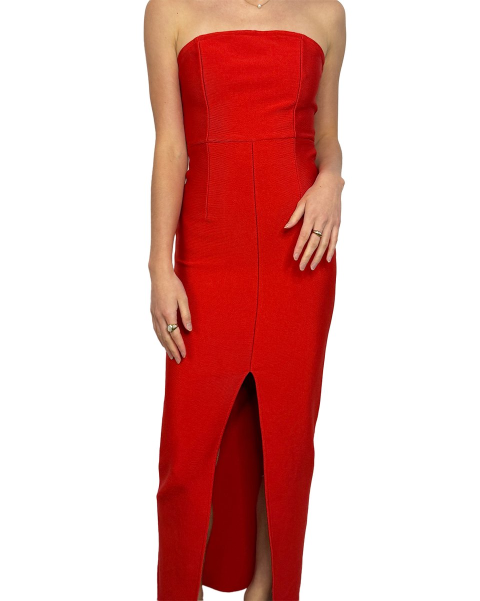 Guilty Culture Strapless Red Dress