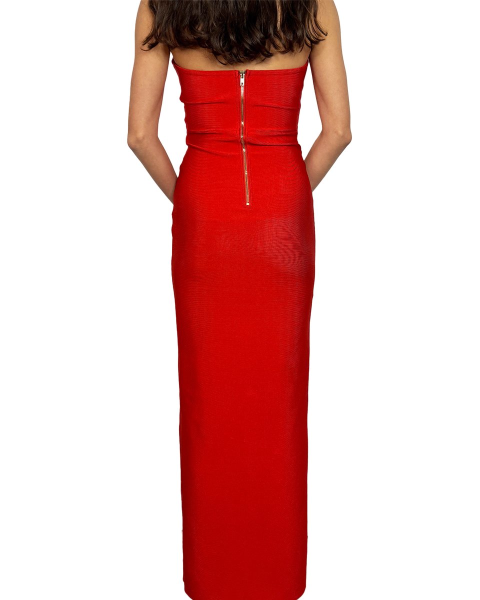 Guilty Culture Strapless Red Dress