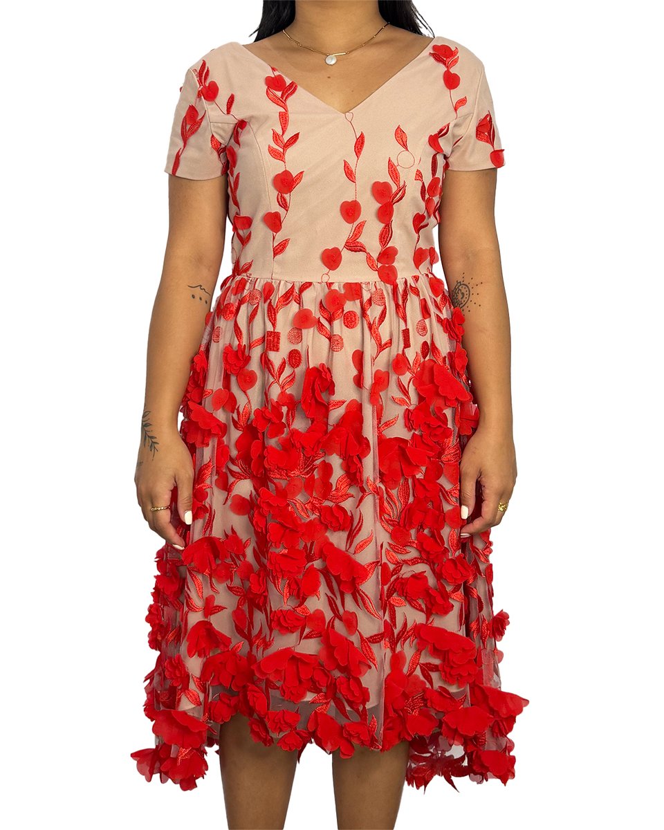 K&C Floral Red Dress