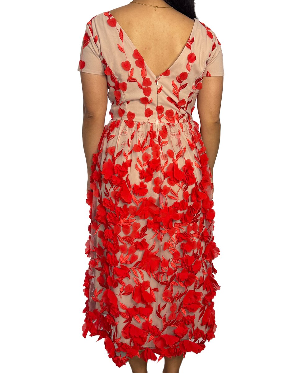 K&C Floral Red Dress