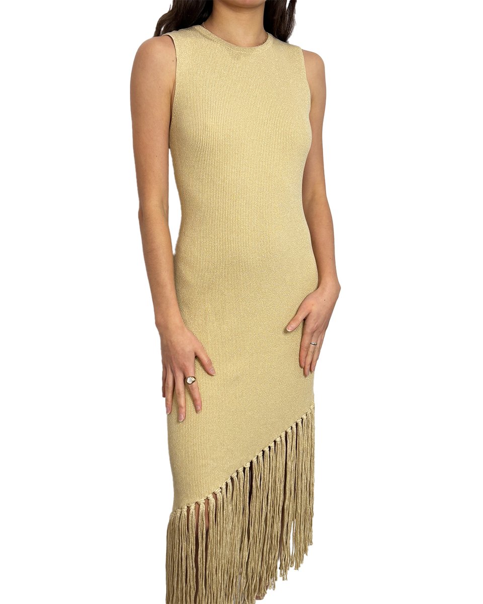 Saadeea Gold Jersey Dress