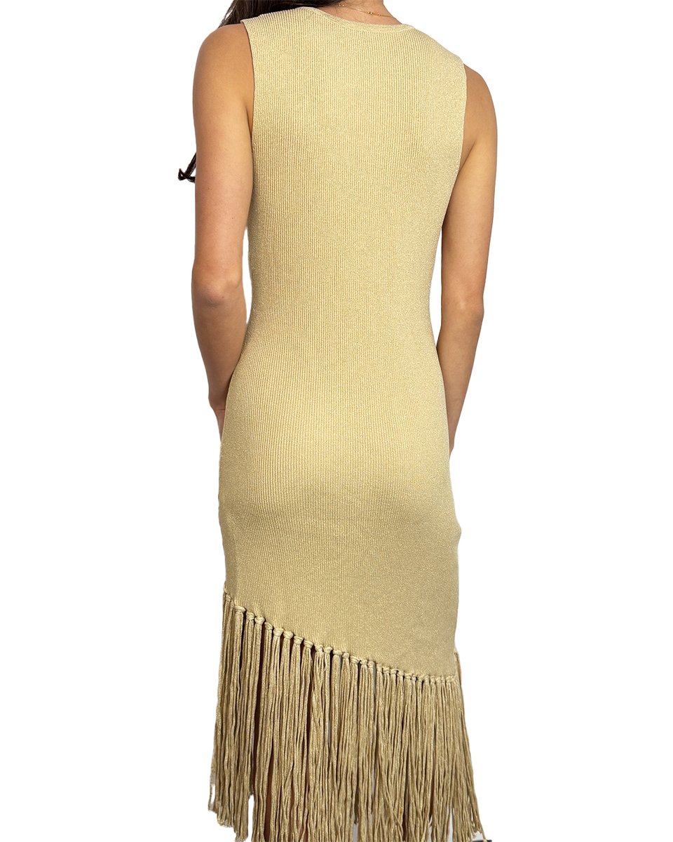 Saadeea Gold Jersey Dress